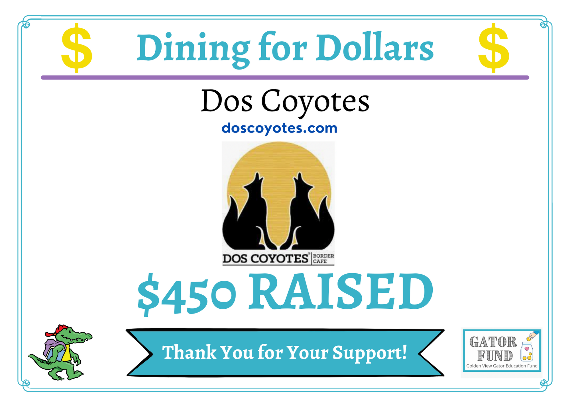 Dos Coyotes Raised